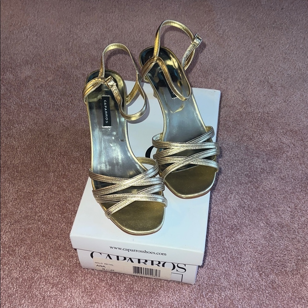 Caparros Gold Strappy Heels